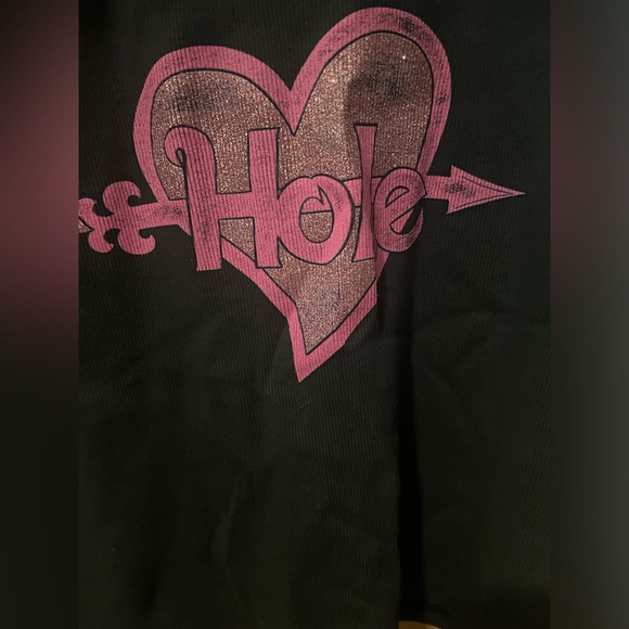 🎸 Daydreamer LA hole miss world cropped tank top new nwt XL glitter heart pink - Picture 4 of 10